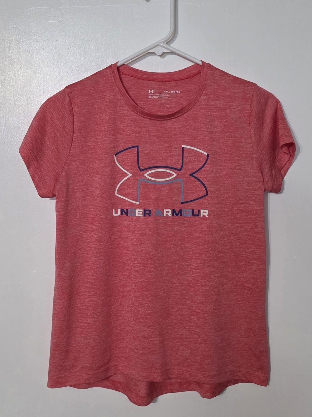 Under Armour Women's Heathered Coral Logo Short Sleeve Tee